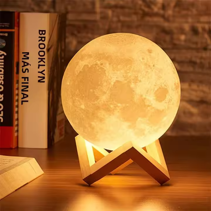 Lámpara Nocturna LED De Luna 3D Recargable Cambio De Color Lámpara De Toque Para Niños Iluminación Para El Hogar - 1