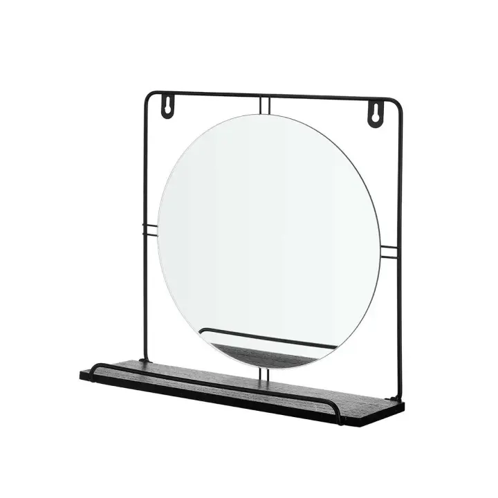 ARISE SHOP-Espejo con Soporte Negro Metal Madera MDF 33,7 x 30 x 10 cm - 1