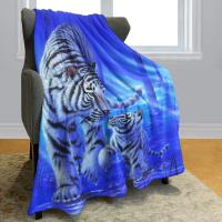 Manta De Tigre Blanco Suave Y Cálida De Poliéster Para Sofá Y Cama Estilo Americano Con Estampado De Noche Estrellada Manta Portátil Para Todas Las Estaciones - details 5
