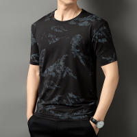 Camiseta De Seda De Hielo Talla Grande Para Hombres Verano Transpirable Absorbedor De Sudor Casual Corta Elástica Y Versátil - details 6
