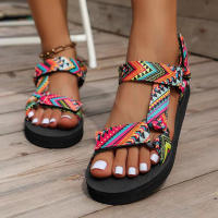 Sandalias De Verano Para Mujer Alpargatas Planas Con Cuerda De Lino Tallas Grandes Zapatos Casuales Para Playa Y Exterior - details 3