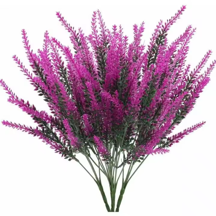 4 Piezas Flores Artificiales Lavanda Flores Artificiales Lavanda Plantas Artificiales Púrpura Plantas Artificiales Para Jarrón Boda Balcón Jardín Hogar Oficina Fiesta Caja De Flores Decoració - 1