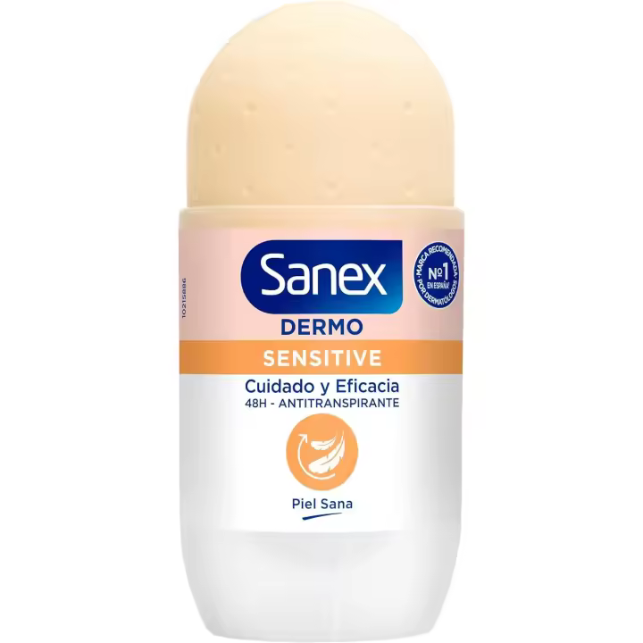 Sanex - 3 unidades -Dermo Sensitive Desodorante Roll-On- 50ml, Anti-transpirante-hasta 48H - 1
