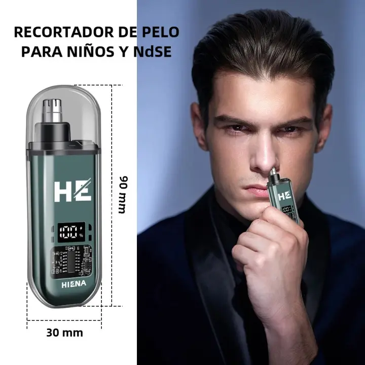Trimmer De Nariz Y Orejas Eléctrico HIENA Recargable Mini Pocket Para Cabello Y Cejas Adecuado Para Uso Humedo Y Seco - 1
