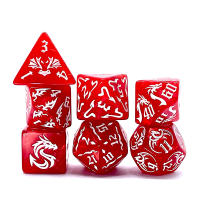 Kit De Dados Poliedros En Rojo Y Oro Para TRPG Y RPG D20 D12 D10 D8 D6 D4 Juego De Mesa Tablero Juego De Cartas 7 Piezas Nuevos - details 1