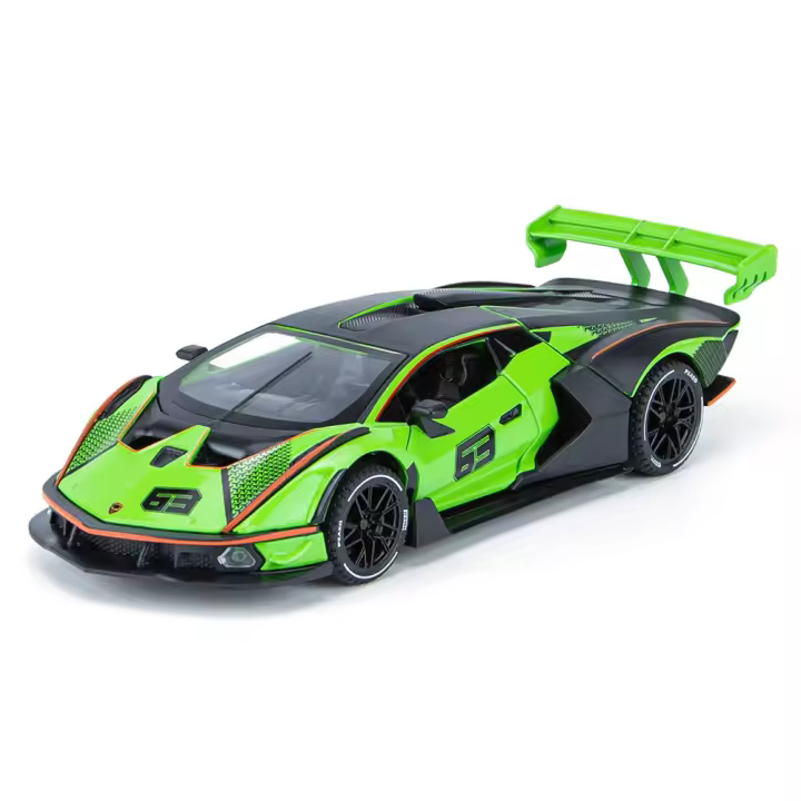 Coche De Juguete De Aleación Lambor SCV12 a Escala 1:32 Con Luz Y Sonido Función De Retroceso Pull Back Modelo Deportivo Para Niños Regalos Color Azul Blanco Verde Naranja - 1