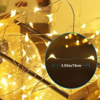 Luz De Navidad LED 100 LEDs 10m Cobre Pulido Alimentada Por Batería Luz Faeira Caliente Blanco Para Habitación Fiesta Christmas - details 6