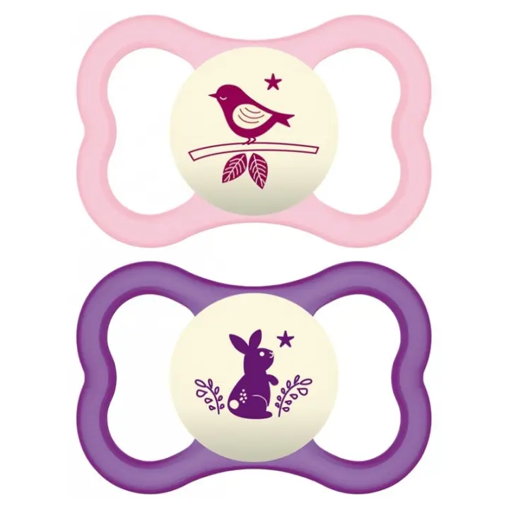 MAM CHUPETE AIR NIGHT SILICONA +6 M ROSA 2 U - 1