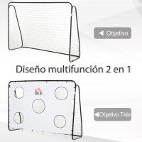 HOMCOM Portería de Fútbol Puerta de Fútbol con Soporte de Metal Lona de Precisión y Red para Entrenamiento de Fútbol en Jardín Aire Libre 240x88x174 cm Blanco - details 5