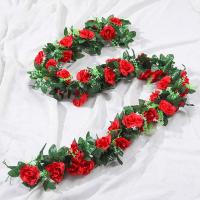 2pcs Rosas Artificiales De Seda Con Vínculo De Rattan Decoración De Pared Para Bodas Y Fiestas Adorno De Jardín Para El Hogar - details 5