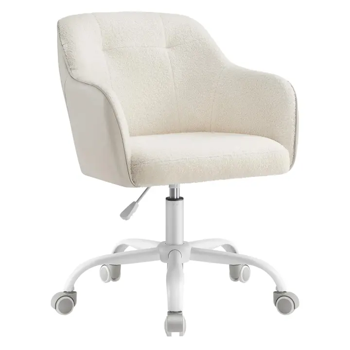 Silla de oficina giratoria y cómoda, altura ajustable, capacidad de carga 120 kg, estructura de acero, terciopelo, gris, gris claro o negro - 1