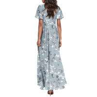 Vestido Largo Elegante Con Cuello En V Para Mujer Traje De Boda De Noche Fiesta Vestido De Fiesta Manga Corta Adecuado Para Primavera Verano Otoño - details 17
