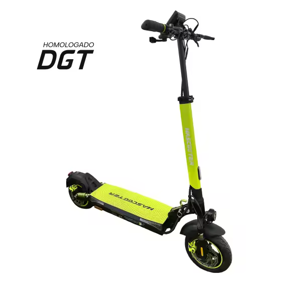 Mascooter s4 patinete electrico motor 600w - homologado dgt - autonomia hasta 25km - carga maxima 120kg - ruedas 10” - color negro/amarillo - 1