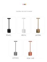Lámpara De Mesa LED Recargable Toque Metal Con Luz Nocturna Ambiental Tricolor Para Decoración Al Aire Libre Y Habitaciones - details 2
