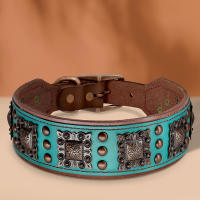 Collar De Cuero Genuino Para Perros Medianos Y Grandes Con Espinas Ajustable Para Pitbull Bulldog Collar De Mascota Con Colgante Para Todas Las Estaciones - details 8
