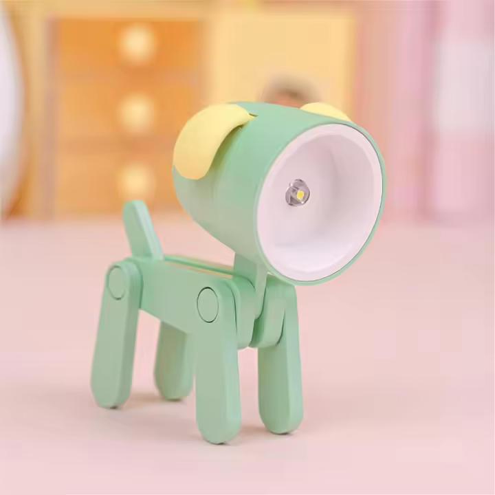 Bonita Luz de noche para niños, de Mesa minilámpara LED, Lámpara decorative para Mesita de noche de Interior, decoración de Navidad (1 Perro Verde) - 1