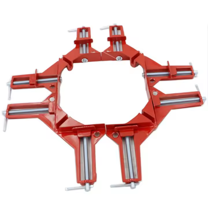 Abrazadera De Ángulo Recto 90 Grados Para Carpintería Y Tableros De Madera Abrazadera De Plegar Para Marco De Pintura Y Vidrio Herramientas Manuales De Metal - 1
