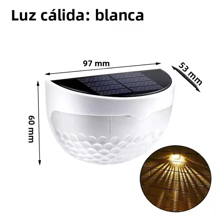 1-20PCs Luz De Pared Solar Con 6 LED Para Exterior Impermeable Luces De Energía Para Decoración Del Jardín Y Escalera Moderno ABS Fuente De Alimentación Solar - 1