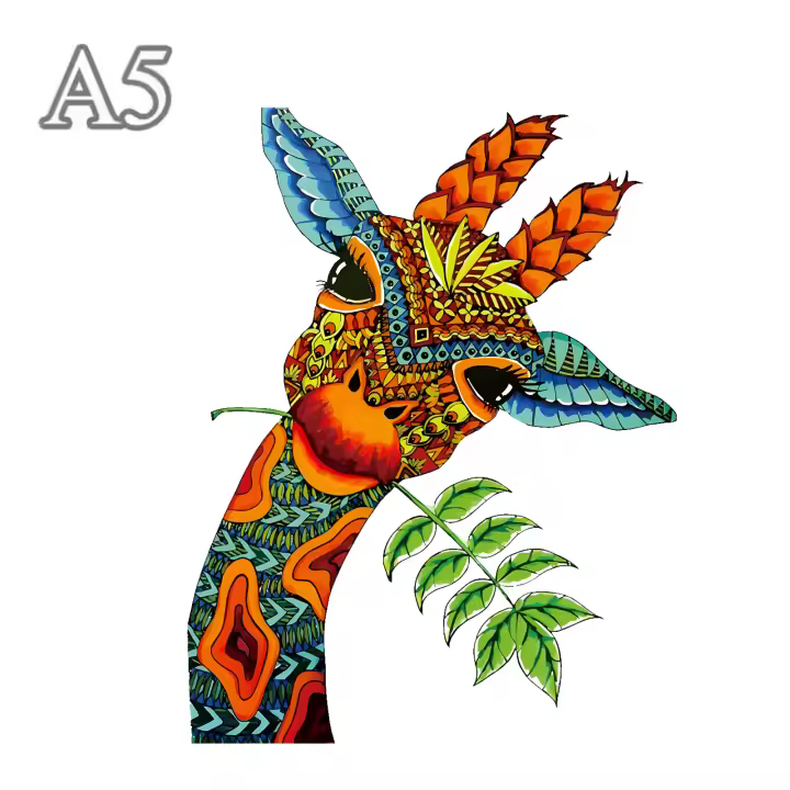 Puzzle De Madera En Forma De Giraffa Juguete Educativo Para Familia Juego DIY De Vacaciones Regalos De Cumpleaños Con Patrones Irregulares De Animales - 1