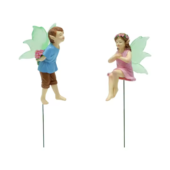 2PC Decoración De Jardín Única Para Día De San Valentín - Fae De Flor Símbolo De Amor Dulce - Adorno Exclusivo Para Exterior - 1