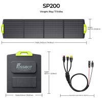 Panel Solar Plegable FOSSiBOT SP200 200W, Eficiencia Alta de Células del 23.4%, Recubrimiento ETFE, Patas Ajustables para Hogar, RV, Camping, Cortes de Energía - Verde - details 9
