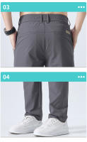 Pantalones Elásticos Suaves Para Hombre Verano Delgados Cintura Ajustable Moda Coreana Slim Casual Formal Trajes Marca Ropa - details 20