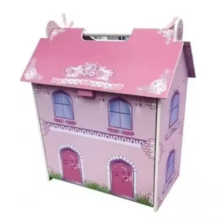 Mini casita de muñecas rosa con 7 piezas 18-038 JUGUETOON - 1