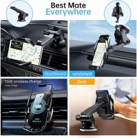15W Qi Cargador Inalámbrico Coche, Wireless Car Charger Soporte Móvil con Carga Rápida con Suction Cup Base Y Bloqueo Automático Rápida Salida de Aire para iPhone,Galaxy y Otros - details 4