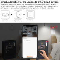 Sensor De Vibración Inteligente Zigbee MOES Notificación De Alarmas De Movimiento En Tiempo Real Con Registros Históricos Para Hogar Inteligente Compatible Con Tuya - details 3