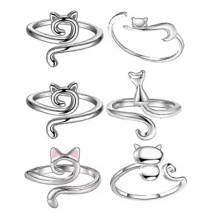 6 anillos de tensión de ganchillo para tejer, anillos de ganchillo para dedo. - 1
