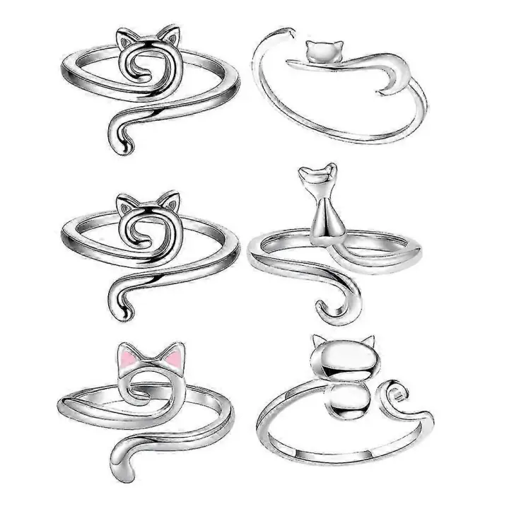 6 anillos de tensión de ganchillo para tejer, anillos de ganchillo para dedo. - 1