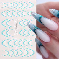Set De 8 Pcs De Pegatinas De Uñas Gradient French Line Colores Estriados Diseños Ombre Para Decoración DIY Herramientas Guías De Estampado De Uñas - details 4
