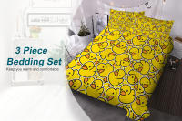Juego De Cama Con Patrón De Pato Amarillo Densamente Diseñado 3 Piezas Funda De Edredón Y 2 Almohadillas Para Hogar Familiar - details 0