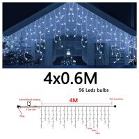 Luces De Navidad De LED En Forma De Gota 4X0.6M Para Decoración De Fiesta Bodas Dormitorio Callejeras Guirnalda De Farolillos - details 1