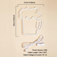 Lámpara De Neón LED Chi-buy Para Vaso De Cerveza Con Encendido USB Decoración 3D Para Pared Para Game Room Dormitorio Sala De Estar - details 4