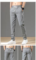 Pantalones Casuales Para Hombre De Algodón Y Spandex Con Cintura Elástica Y Cordón Estilo Clásico Y Moda Para Primavera Otoño Trousers Gris Cargo Ajustables De 28-38 - details 4