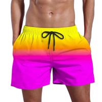 Pantalones cortos de Playa con degradado para hombre, de Verano Moda, 3D estampado en Rayas, tabla de Calle Harajuku, bañadores de secados rápido parocio Callejos short - details 5