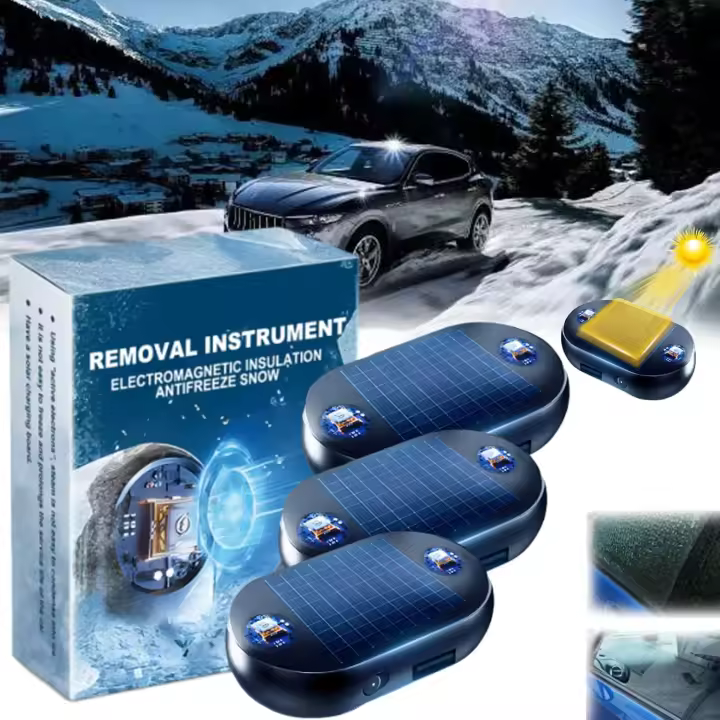 Dispositivo electromagnético para quitar la nieve del coche, dispositivo electromagnético anticongelante con accionamiento solar mejorado 2025, dispositivo electromagnético anticongelante para quitar la nieve del coche, para el coche y la oficina en casa - 1