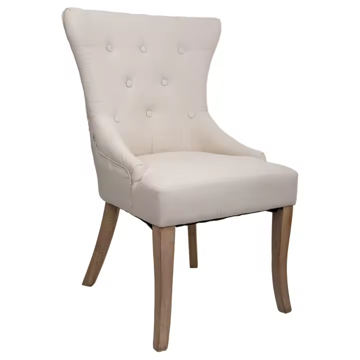Silla de madera tapizada color crema 52x45x50/97 - 1