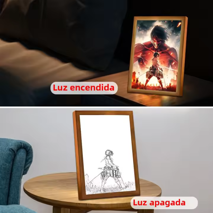 Lámpara De Noche Anime Figura Attack on Titan Marco De Pintura Decoración Para Habitación Y Hogar Regalo De Cumpleaños Para Amigo Artículos De Dibujo Animado - 1