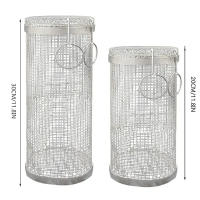 Cesta De Barbacoa De Acero Inoxidable Red De Malla Cilindrica Portátil Para Exterior Camping Relleno Del Fogón Para Comidas Deliciosas - details 5