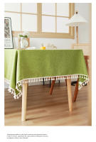 Mantel Texturizado Con Borlas De Algodón Rectangular Para Cocina Y Comedor Estilo Rústico Decoración De Mesa Para Fiestas Y Bodas - details 3