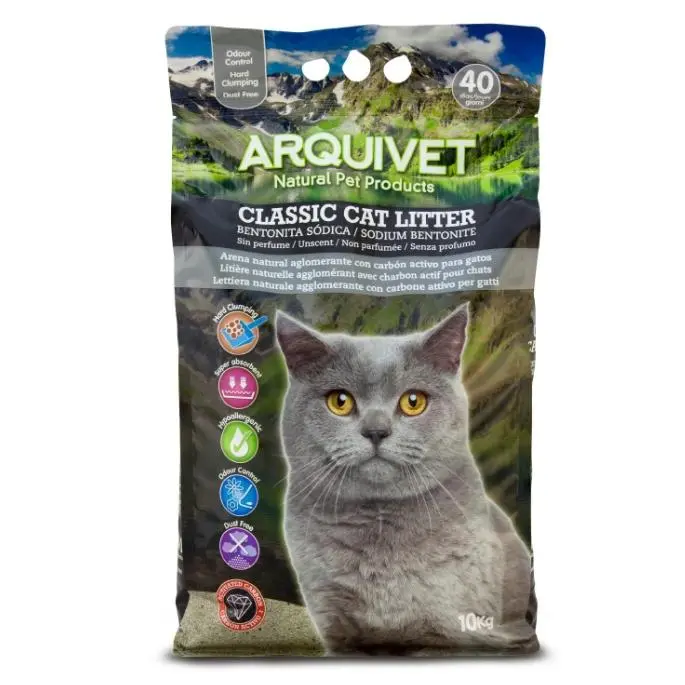 Arquivet Classic Cat Litter Sodium Bentonite Arena aglomerante para gatos 10 Kg - 1