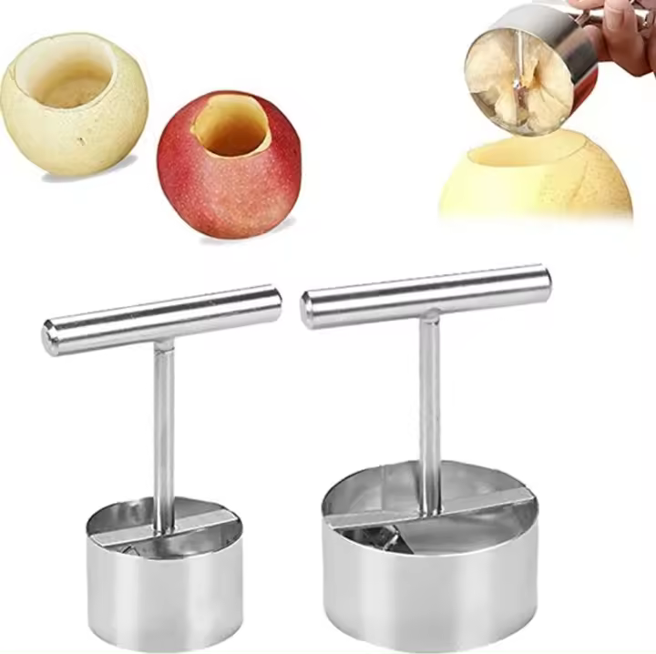 Descorazonador de Manzanas de Maple inoxidable de 2 piezas with Mango, descorazonador de Manzanas, 2 tamanos - 1