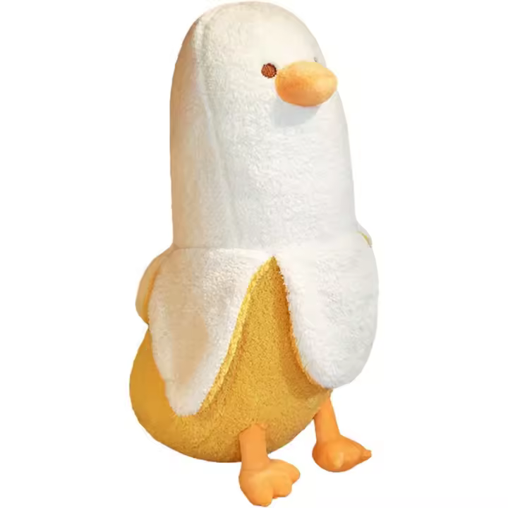 Peluche de pato banana, peluches, accesorios kawaii, lindo pato banana (50 cm/19,69", blanco) - 1