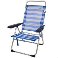 Silla plegable multiposición aluminio Aktive Beach - Silla playa reclinable, Silla de playa plegable, Silla reclinable, 5 posiciones, Silla alta, altura asiento 30 cm, asa de transporte, Sillas de playa plegables ligeras - details 2