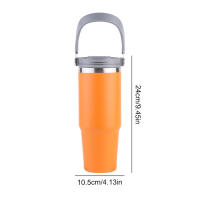 Taza De Viaje Aislada De Acero Inoxidable De 30oz Con Mango Y Capucha Para Bebidas Frías Y Calientes 901ml-1L Portátil Para Coche - details 21