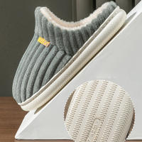 Pantuflas De Invierno Unisex Color Sólido Conciso Suaves No Especiales Calor Fluffy Mule Slides Para Hombres Y Mujeres Casuales Algodón Zapatos Antideslizantes Interiores - details 8