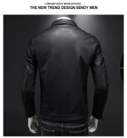 Chaqueta De Cuero Para Hombre Con Cuello En V Estilosa Y Acolchada Impermeable Para Motocicleta Y Trabajo Estilo De Invierno Gruesa Y Justa - details 7