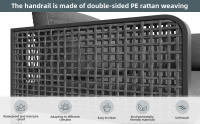 Conjunto de muebles de jardín, Conjunto de muebles de asiento 6-7 plazas, sofá esquinero con Estructura de Hierro galvanizado, Patos ajustables, todos los Zapatos de asiento y Zapatos incluidos, Gris - details 1